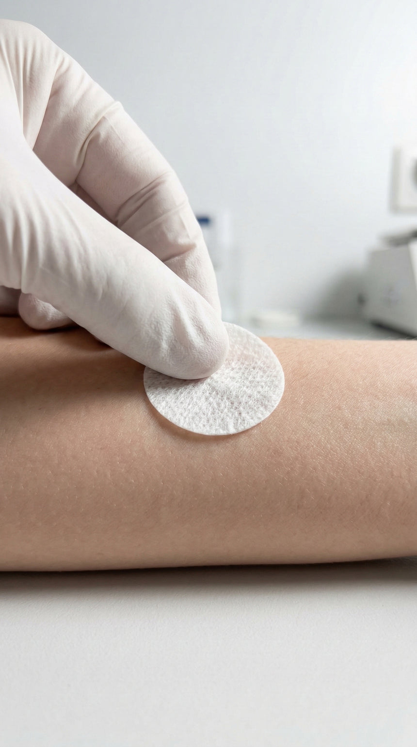 muestra de como se aplica el protocolo HRIPT para la valoración hipoalergénica del pañal